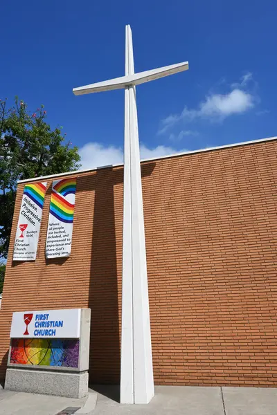 Fullerton Kalifornia Wrzesień 2023 Pierwszy Kościół Chrześcijański Harbor Boulevard Centrum — Zdjęcie stockowe