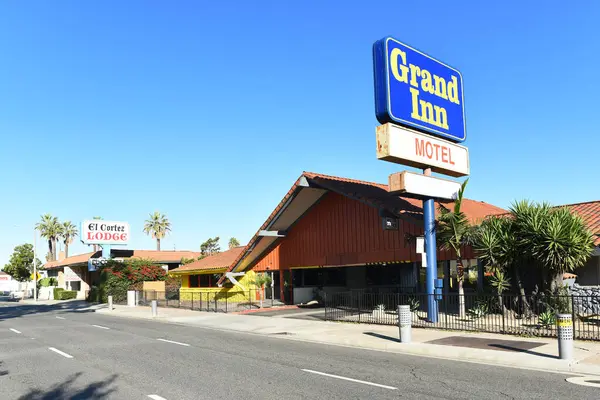 Santa Ana California Oct 2023 Grand Inn Motel Cortez Lodge — Stock Photo, Image