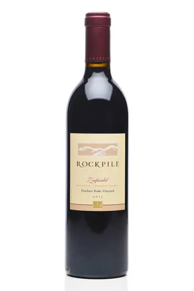 Irivne California Dec 2023 Uma Garrafa Rockpile Winery Zinfandel Pritchett — Fotografia de Stock