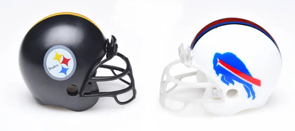 Irvine California Jan 2024 Helmets Pittsburgh Steelers Buffalo Bills Opponents — Stock Photo, Image