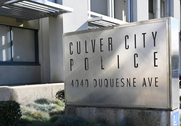 Culver City Califronia Jan 2024 Closeup Sign Culver City Police Stock Photo