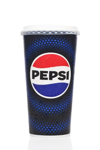 Irvina California Fev 2024 Copo Descartável Pepsi Com Condensação — Fotografia de Stock