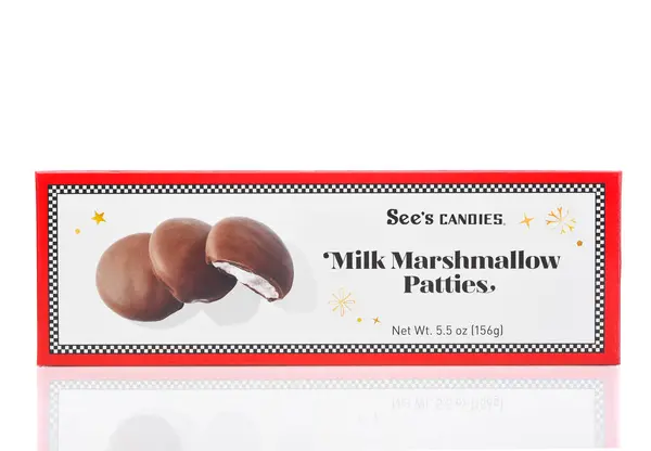 Irvine California Mar 2024 Box Sees Candies Milk Marshmallow Patties Royalty Free Stock Images