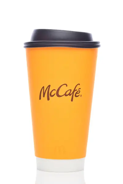 Irvine California Mar 2024 Одноразова Чашка Кави Від Mcdonald Mccafe Стокове Зображення