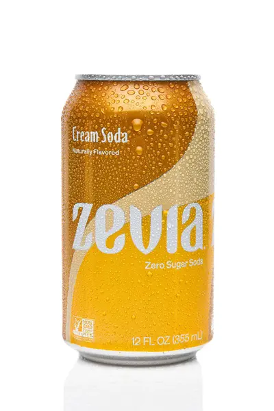 Irvine California Abr 2024 Una Lata Zevia Zero Sugar Cream Imagen de stock