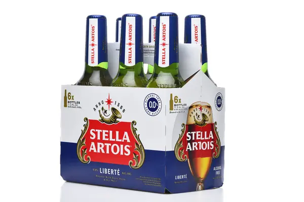 Irvine Kalifornia Apr 2024 Widok Przodu Sześciopaku Stella Artois Liberte Zdjęcie Stockowe