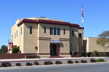 WHITTIER, CALIFORNIA - 28 APR 2024: Whittier Elks Lodge, This Fraternal Order was founded, to promote and practice the four cardinal virtues of Charity, Justice, Brotherly Love and Fidelity. clipart