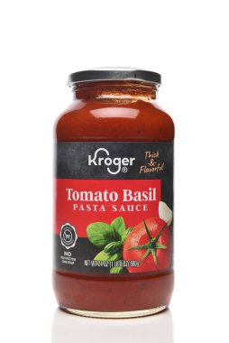 IRVINE, CALIFORNIA - 7 JULY 2024: A jar of Kroger Tomato Basil Pasta Sauce. clipart