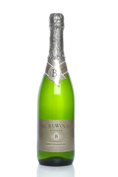 Stock image IRVINE, CALIFORNIA - 6 SEPT 2024: A bottle of Burlwood Cellars California Brut Sparkling Wine.