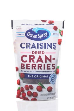 IRVINE, CALIFORNIA - 31 JAN 2025:  A bag of Ocean Spray Craisins, Dried Cranberries. clipart