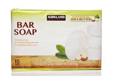 IRVINE, CALIFORNIA - 13 FEB 2025: A package of Kirkland Signature Bar Soap. clipart