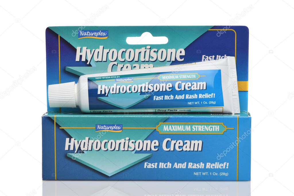 IRVINE, CALIFORNIA - 10 APR 2025: A Tube of Natureplex Hydrocortisone Cream.