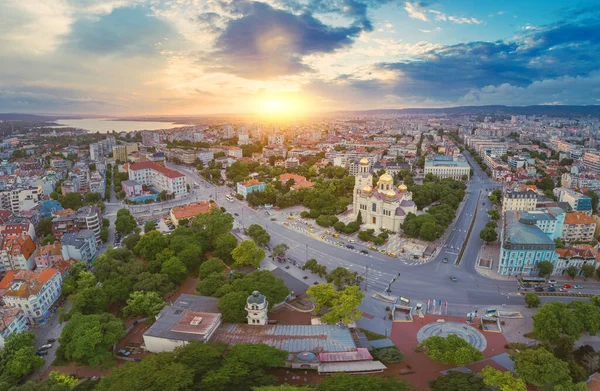 stock image Bulgaria Varna cityscape aerial view of The Cathedral of the Assumption