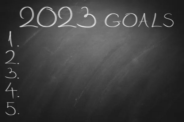 2023 Nowy Rok Plany Cele Czarnej Planszy Tablica Rejestracyjna — Zdjęcie stockowe