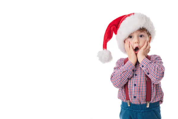크리스마스 컨셉트 넥타이 산타클로스 놀라운 표현을 — 스톡 사진