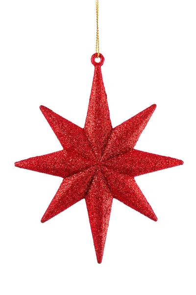 Χριστουγεννιάτικο Δέντρο Κόκκινο Αστέρι Διακόσμηση Στολίδι Διακοπές — Φωτογραφία Αρχείου