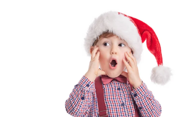 Goede Baby Jongen Met Stropdas Bretels Kerstman Doek Kerst Concept — Stockfoto
