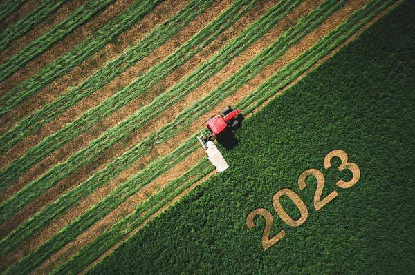 2023 Gelukkig Nieuwjaarsconcept Voor Landbouw Bedrijfsleven Doelstellingen Succes Nieuwe Start — Stockfoto