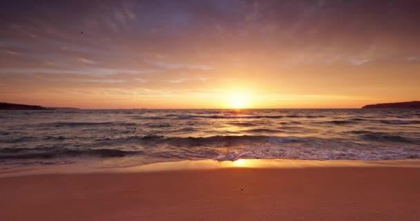 Color Sunrise Tropical Island Beach Shore Exotic Ocean Sunset Video — Vídeos de Stock
