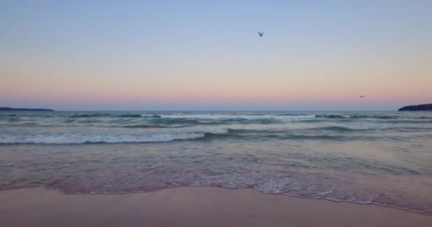 海の海岸とエキゾチックな熱帯のビーチで日の出 — ストック動画