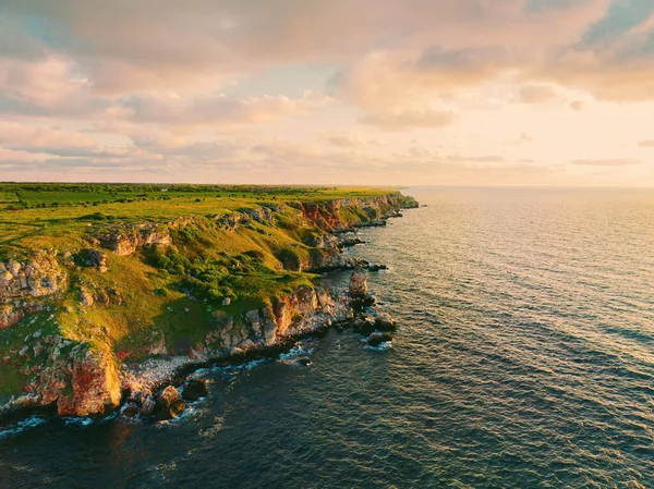 Peisaj Răsărit Stânca Yailata Rezervația Arheologică Națională Din Coasta Mării — Fotografie, imagine de stoc