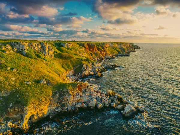 Sunrise Landscape Yailata Cliff National Archaeological Reserve Black Sea Coast — Stock Photo, Image