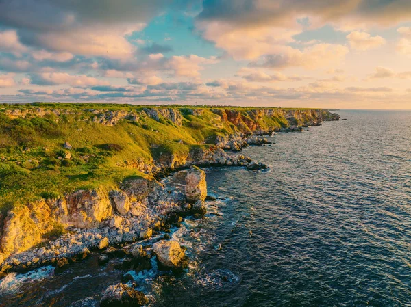 Sunrise Landscape Yailata Cliff National Archaeological Reserve Black Sea Coast — Stock Photo, Image