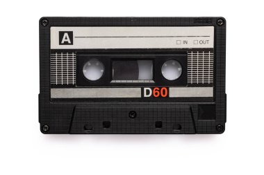 Retro ses kaseti beyaz bir arkaplanda izole edildi
