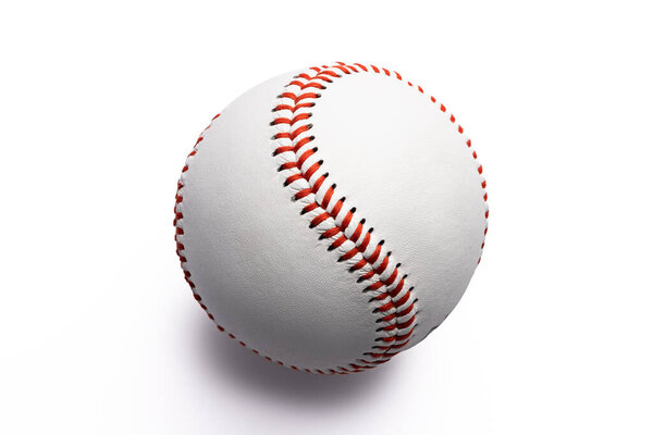 Бейсбольный мяч игра с полосками и стежками, спортивная одежда оборудование изолированы на белом фоне