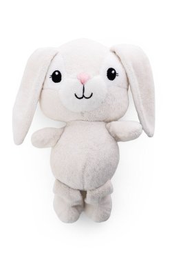 Tatlı Paskalya Tavşanı Oyuncağı beyaz arka planda izole edilmiş.