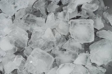 Ezilmiş buz küpleri soyut doğal arkaplan görüntüsünü yakınlaştırır