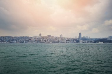 İstanbul kenti Avrupa 'nın kıyı manzaralı Panoraması