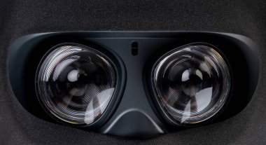 Vr gözlüklerindeki optik lensler makro yakın görünüm
