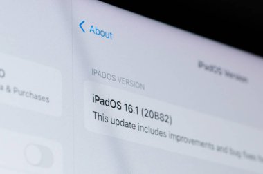 New York, ABD - 31 Ekim 2022: Yeni IpadOlar tablet piksel ekranda yakın görüntüyü yayınlarlar
