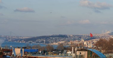 İstanbul kentinin panoramik hava aracı görüntüsü