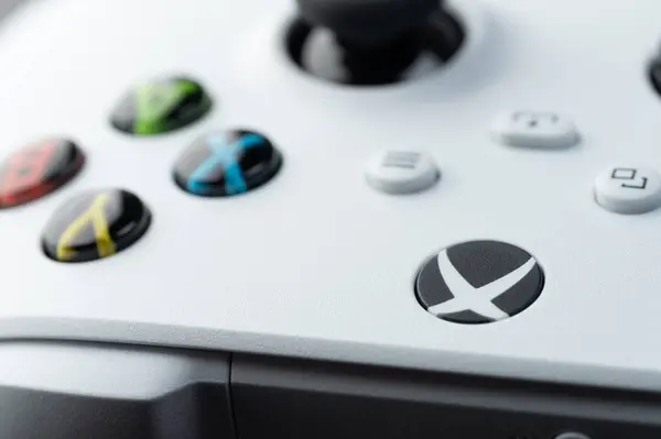stock image New york, USA - December 21, 2022:Close up of new xbox x controller buttons  white color