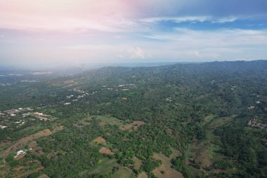 Mavi gökyüzü insansız hava aracı manzaralı yeşil Nikaragua manzarası