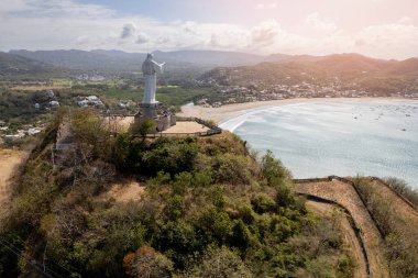 Nikaragua 'da seyahat varış noktası San Juan Del Sur kasabası insansız hava aracı manzarası