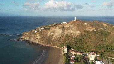 Nikaragua 'daki İsa Anıtı San Juan Del Sur insansız hava aracı manzaralı