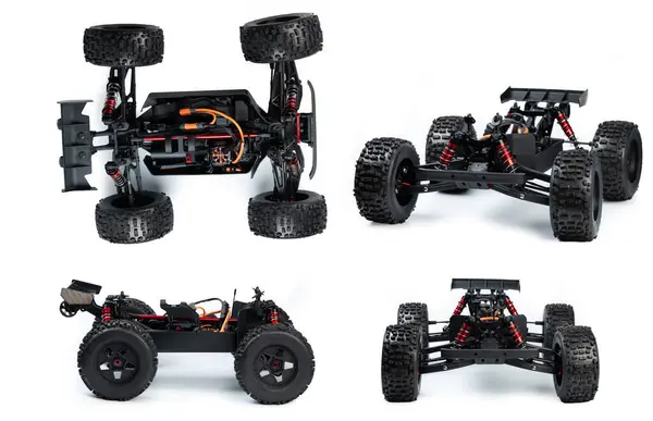 stock image Rc car chassis  different views isolated on white studio background