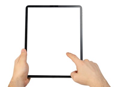 Boş tablet kırpma yolu ile izole ellerde