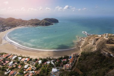 San Juan Del Sur 'da tatil. Hava aracı panoramik manzaralı. 