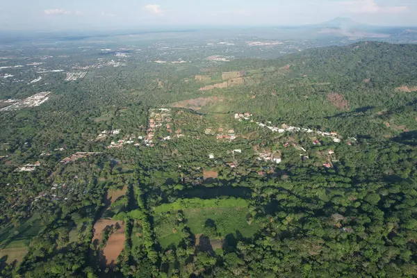 Stock image Green valley and volcano background in Managua landscape