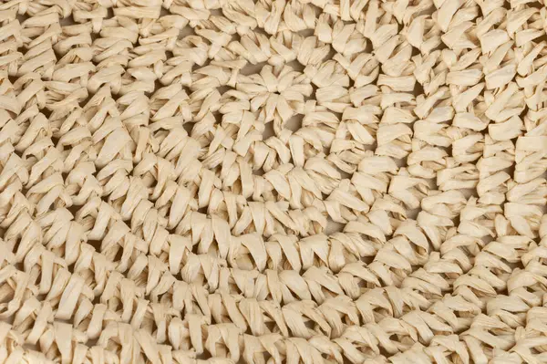 stock image Straw beige weaving thread pattern. Handmade bamboo basket background