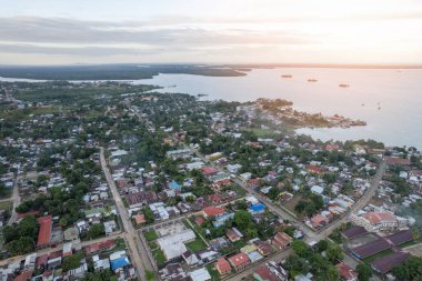 Panorama of Bluefields town with bay aerial drone view  clipart