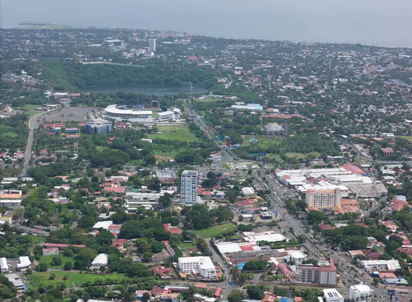 Managua, Nikaragua - 16 Ağustos 2024: Başkent Managua 'nın tarihi merkezi