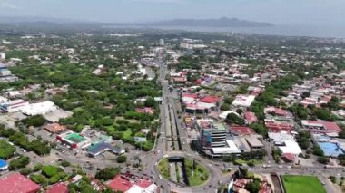 Managua, Nikaragua - 16 Ağustos 2024: Orta Amerika 'da Managua hava aracı görüntüsü
