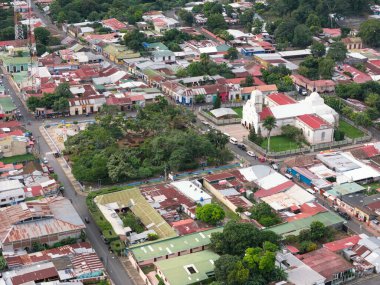 San Marcos Nikaragua 'daki Central Park insansız hava aracı görüntüsü