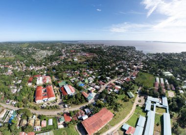  Bluefields city in Caribbean coast of Nicaragua aerial drone view clipart