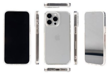 New York, ABD - 20 Şubat 2025: Stüdyo arka planında izole edilmiş şeffaf kapak için en fazla 15 profesyonel Iphone
